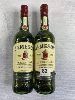 2 X JAMESON TRIPLE DISTILLED IRISH WHISKEY 700ML 40% VOL RRP £50.00 18+ ID MAY BE REQUIRED UPON COLLECTION, E.G. A VALID PASSPORT