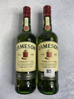 2 X JAMESON TRIPLE DISTILLED IRISH WHISKEY 700ML 40% VOL RRP £50.00 18+ ID MAY BE REQUIRED UPON COLLECTION, E.G. A VALID PASSPORT