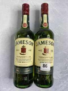 2 X JAMESON TRIPLE DISTILLED IRISH WHISKEY 700ML 40% VOL RRP £50.00 18+ ID MAY BE REQUIRED UPON COLLECTION, E.G. A VALID PASSPORT