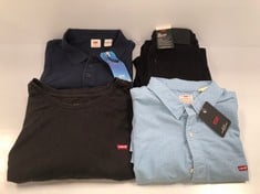 4 X LEVIS GARMENTS VARIOUS MODELS AND SIZES INCLUDING BLUE SHIRT L - LOCATION 46A.