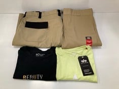 4 X VARIOUS BRANDS AND SIZES INCLUDING BEIGE DICKIES TROUSERS SIZE L - LOCATION 38A.