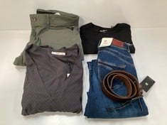 5 X GARMENTS VARIOUS BRANDS AND SIZES INCLUDING BROWN RAW BELT SIZE 70 - LOCATION 34A.