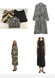 3 X DRESSES VARIOUS BRANDS AND SIZES INCLUDING BLACK BENETTON DRESS SIZE L (BELT NOT INCLUDED) - LOCATION 10A.