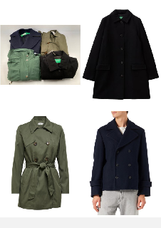 4 X JACKETS VARIOUS BRANDS AND SIZES INCLUDING BLACK BENETTON JACKET SIZE 36 - LOCATION 2A.