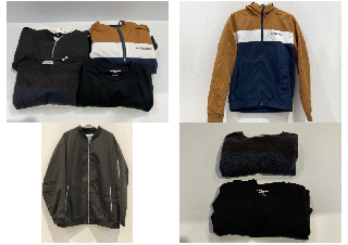 4 X JACK JONES CLOTHING VARIOUS MODELS AND SIZES INCLUDING BLACK SWEATSHIRT SIZE M- LOCATION 11A.