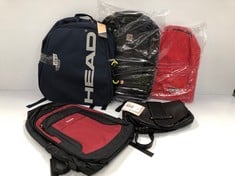 4 X BACKPACKS AND 1 BAG VARIOUS BRANDS AND MODELS INCLUDING BRUNO CAVALLI BRAND - LOCATION 15A.