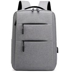 8 X BDLDCE DAMEN ANTI-DIEBSTAHL RUCKSACK, MEN'S LAPTOP BACKPACK, GREY, LARGE - LOCATION 27A.