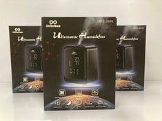 3 X ULTRASONIC HUMIDIFIER BRAND INFINITOO MODEL IN10-D001 BLACK COLOUR - LOCATION 39A.