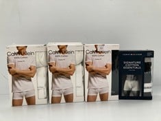 4 X BOXES OF UNDERWEAR VARIOUS BRANDS MODELS AND SIZES INCLUDING BOX WHITE CALVIN KLEIN T-SHIRTS SIZE XL AND L - LOCATION 1B.