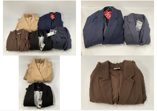 5 X GARMENTS VARIOUS MAKES, MODELS AND SIZES INCLUDING BROWN BLAZER SIZE L BRAND JDY - LOCATION 5B.