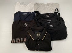 8 X ARMANI EXCHANGE CLOTHING VARIOUS STYLES AND SIZES INCLUDING BLACK T-SHIRT SIZE M - LOCATION 9B.