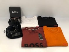 6 X HUGO BOSS CLOTHING VARIOUS STYLES AND SIZES INCLUDING ORANGE T-SHIRT SIZE S - LOCATION 13B.