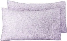 11 X BASICS - MICROFIBRE PILLOWCASE, 2 PIECES, 50 X 80 CM - LAVENDER PAISLEY - LOCATION 52B.