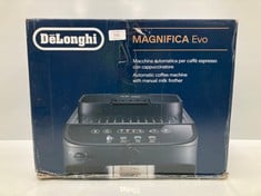 DELONGHI EVO SUPERB COFFEE MACHINE (USED, BROKEN WATER TANK) - LOCATION 38C.