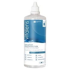 14 X MULTIFUNCTIONAL CONTACT LENS SOLUTION ● ECO FORMAT 400ML ● DECONTAMINATES, CLEANS, RINSES, DEPROTEINISES AND MOISTURISES ● LENS PRODUCT FORMULATED WITH HYALURONIC ACID ● VITALENS - LOCATION 19C.