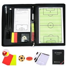 13 X CHSEEA FOOTBALL TACTICAL FOLDER WITH ZIP, FOOTBALL TACTICAL BOARD, PROFESSIONAL TRAINER, WITH TACTICAL NOTEPAD, MAGNETS, PENS, ERASER - LOCATION 31C.