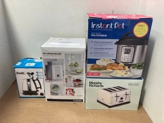 QTY OF ASSORTED HOUSE HOLD APPLIANCES TO INCLUDE CUISINART ICE CREAM DELUXE MAKER & INSTANT POT DUO PLUS MULTICUISEUR: LOCATION - BR1