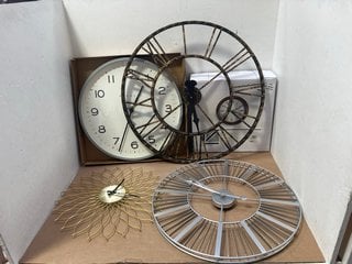 QTY OF ASSORTED JOHN LEWIS AND PARTNERS WALL MOUNTED CLOCKS: LOCATION - BR3