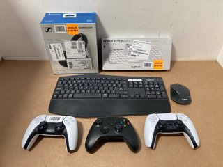 QTY OF ASSORTED COMPUTER ACCESSORIES TO INCLUDE PEBBLE KEYS KEYBOARD: LOCATION - BR5