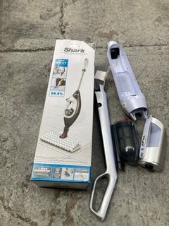 SHARK FLOOR AND HANDHELD STEAM CLEANER TO INCLUDE BOSCH HAND-HELD VACUUM CLEANER WITH RECHARGEABLE BATTERY IN WHITE: LOCATION - BR7