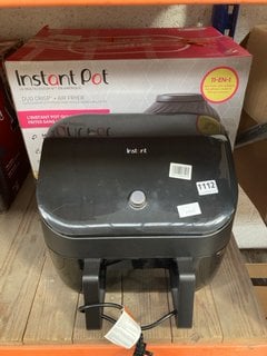 INSTANT POT DUO CRISP + AIR FRYER 8 LITRE TO INCLUDE INSTANT AIR FRYER IN BLACK: LOCATION - BR7