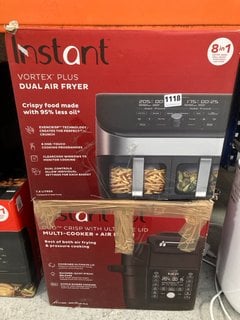 INSTANT VORTEX PLUS DUAL AIR FRYER TO INCLUDE INSTANT POT DUO CRISP WITH ULTIMATE LID MULTI-COOKER + AIR FRYER: LOCATION - BR7