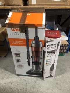 VAX AIR STRETCH VACUUM CLEANER TO INCLUDE BELDRAY STICK VAC TWO IN ONE VACUUM CLEANER: LOCATION - BR11