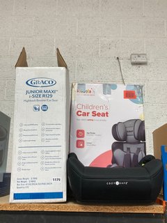 3 X ASSORTED CAR SEATS TO INCLUDE GRACO JUNIOR MAXI I-SIZE HIGHBACK BOOSTER CAR SEAT: LOCATION - BR12