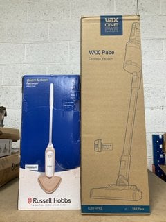 RUSSELL HOBBS STEAM & CLEAN LIGHTWEIGHT STEAM MOP TO INCLUDE VAX PACE CORDLESS VACUUM CLEANER: LOCATION - BR14