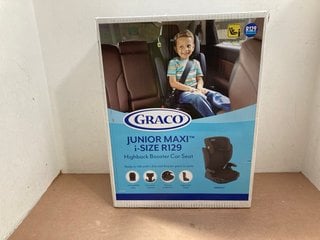 GRACO JUNIOR MAXI I-SIZE R129 HIGHBACK BOOSTER CAR SEAT IN MIDNIGHT: LOCATION - BR15