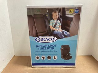 GRACO JUNIOR MAXI I-SIZE R129 HIGHBACK BOOSTER CAR SEAT IN MIDNIGHT: LOCATION - BR16