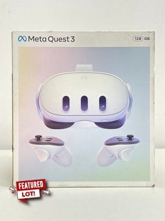 META QUEST 3 128GB VR HEAD SET (ORIGINAL RRP - £409) (WITH BOX & ALL ACCESSORIES) [JPTM127394] (SEALED UNIT) THIS PRODUCT IS FULLY FUNCTIONAL AND IS PART OF OUR PREMIUM TECH AND ELECTRONICS RANGE