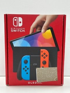 NINTENDO SWITCH OLED 64 GB GAMES CONSOLE IN NEON RED/ NEON BLUE: MODEL NO HEG-001 (WITH BOX & ALL ACCESSORIES) [JPTM127489] THIS PRODUCT IS FULLY FUNCTIONAL AND IS PART OF OUR PREMIUM TECH AND ELECTR