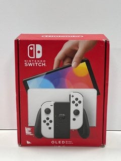 NINTENDO SWITCH OLED 64 GB GAMES CONSOLE IN WHITE: MODEL NO HEG-001 (WITH BOX & ALL ACCESSORIES, SOME COSMETIC WEAR MARKS ON JOY-CONS) [JPTM127704] THIS PRODUCT IS FULLY FUNCTIONAL AND IS PART OF OUR