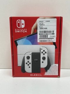 NINTENDO SWITCH OLED MODEL 64 GB GAMES CONSOLE (ORIGINAL RRP - £309) IN WHITE: MODEL NO HEG-001 (WITH BOX & ALL ACCESSORIES) [JPTM127540] THIS PRODUCT IS FULLY FUNCTIONAL AND IS PART OF OUR PREMIUM T