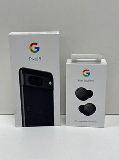 GOOGLE PIXEL 8 128 GB SMARTPHONE (ORIGINAL RRP - £728) IN OBSIDIAN: MODEL NO GPJ41 (WITH BOX & ALL ACCESSORIES, TO INCLUDE PIXEL BUDS PRO (WITH BOX & EAR TIPS)) [JPTM127362] THIS PRODUCT IS FULLY FUN