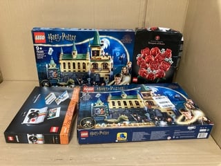 4 X ASSORTED LEGO BUILD KITS TO INCLUDE 2 X LEGO HARRY POTTER HOGWARTS CHAMBER OF SECRETS KITS MODEL: 76389 - RRP - £216: LOCATION - D6