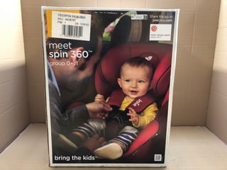 JOIE SPIN 360 GROUP 0/1 CHILDRENS CAR SEAT IN EMBER - RRP - £150: LOCATION - A9