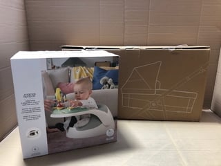 MAMAS AND PAPAS BABY SNUG 2 STAGE FLOOR SUPPORT SEAT WITH PLAY TRAY TO INCLUDE CYBEX GOLD GAZELLE S COT: LOCATION - A10