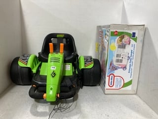 LITTLE TIKES COZY COUPE SHOPPING CART TOY TO INCLUDE HAPPY ELECTRIC GREEN MACHINE TOY: LOCATION - B20