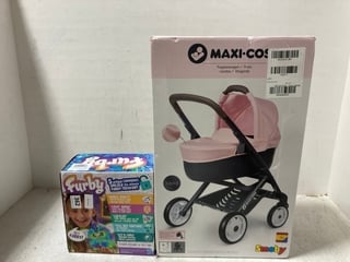 SMOBY MAXI COSI PRAM TO INCLUDE FURBY CHILDREN'S TALKING TOY: LOCATION - B19