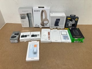 QTY OF ASSORTED ELECTRICAL ITEMS AND ACCESSORIES TO INCLUDE 2 X SAMSUNG 25W POWER ADAPTERS , SONY WIRELESS HEADPHONES MODEL: WH - CH520: LOCATION - B16