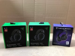 3 X ASSORTED TURTLE BEACH STEALTH 500 AND RAZER BLACK SHARK PRO GAMING HEADSETS: LOCATION - B12