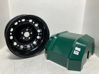 2 X ASSORTED ITEMS TO INCLUDE STAINLESS STEEL WHEEL ALLOY IN BLACK: LOCATION - B8