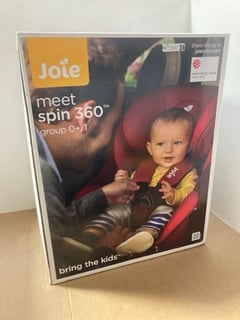 JOIE SPIN 360 GROUP 0/1 CHILDRENS CAR SEAT IN EMBER - RRP - £150: LOCATION - A1