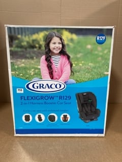 GRACO FLEX GROW R129 2 IN 1 HARNESS BOOSTER CHILDRENS CAR SEAT - RRP - £140: LOCATION - C13