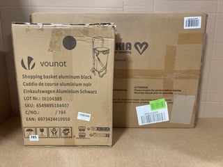 2 X ASSORTED ITEMS TO INCLUDE VOUNOT ALUMINIUM SHOPPING BASKET IN BLACK: LOCATION - C15