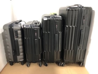 2 X SMALL AND MEDIUM SIZED JOHN LEWIS AND PARTNERS HARDSHELL TRAVEL SUITCASES IN DARK GREY AND BLACK: LOCATION - C17