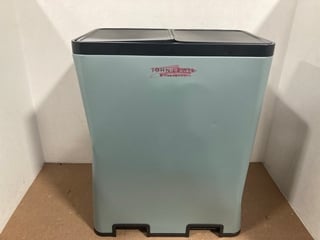 JOHN LEWIS AND PARTNERS 60L 2 SECTION RECYCLER BIN IN BLUE: LOCATION - D15