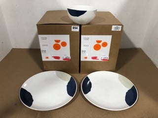 2 X JOHN LEWIS AND PARTNERS INK 12 PIECE PORCELAIN DINNER SETS: LOCATION - D14